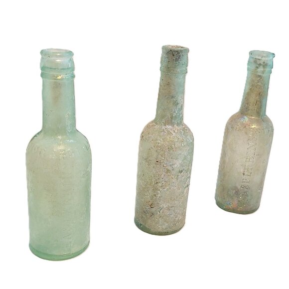 Antique Vintage Lea & Perrins 7.5" Tall Bottle Set C Farmhouse Decor - Picture 2 of 9